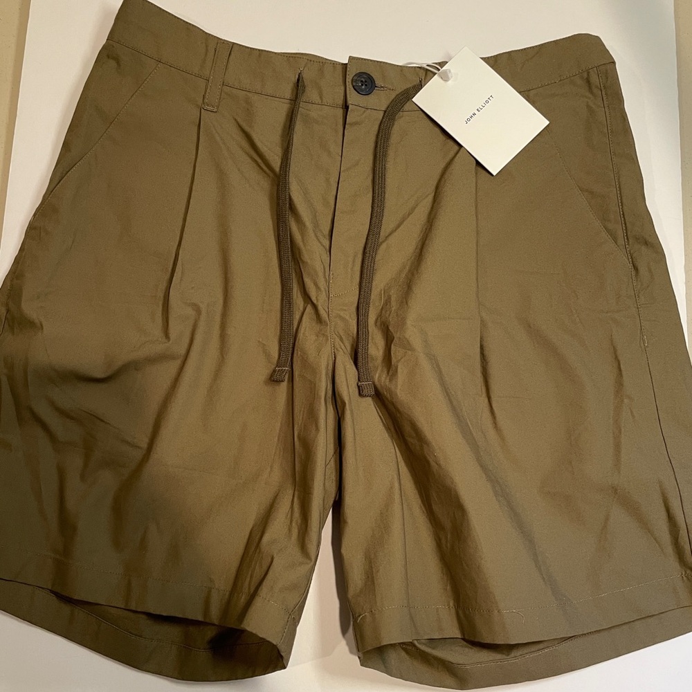 JOHN ELLIOTT Men's Olive Green “Studio Shorts”